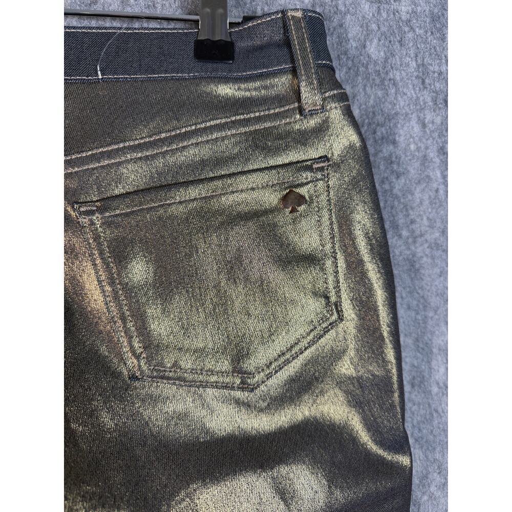 NWOT Kate Spade Broome Street Skinny Jeans Gold Bronze Metallic Size 27 - Picture 3 of 8